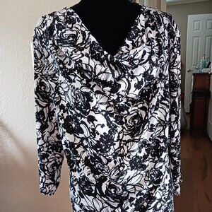 Black and White sequined print top